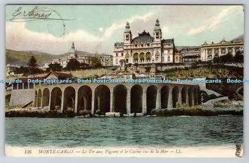 R774078 Monte Carlo Le Tir aux Pigeons et le Casino vus de la Mer LL 136 1908