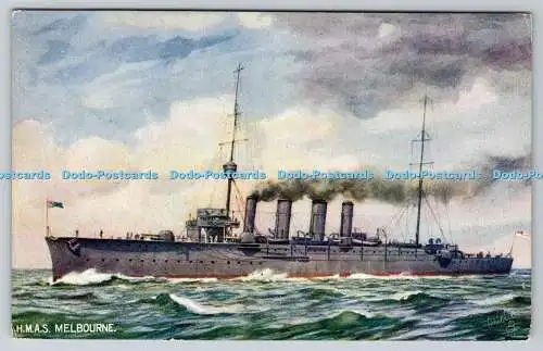 R774101 H M A S Melbourne Our Navy Raphael Tuck and Sons Oilette No 8758