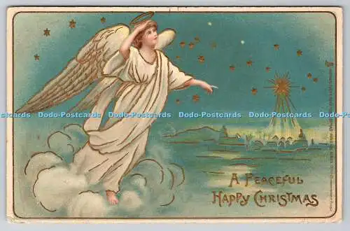 R774103 A Peaceful Happy Christmas Angel Raphael Tuck and Sons Serie 1730