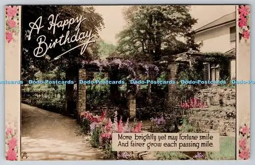 R774112 A Happy Birthday View of the House Raphael Tuck and Sons Real Photograph