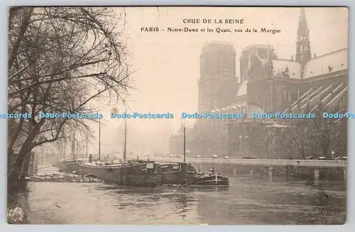 R774202 Crue de la seine Paris Notre Dame et les Quais vus de la Morgue