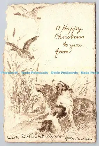 R775919 A Happy Christmas To You Dog Birds Tuck Continental Series 4035 1903