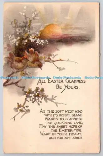 R775920 All Easter Gladness be Yours Birds Tuck Farbstift Nr 1511