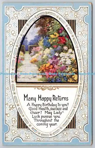 R775987 Viele Happy Returns Blumen The Golden Message Tuck Oilette Nr. 425