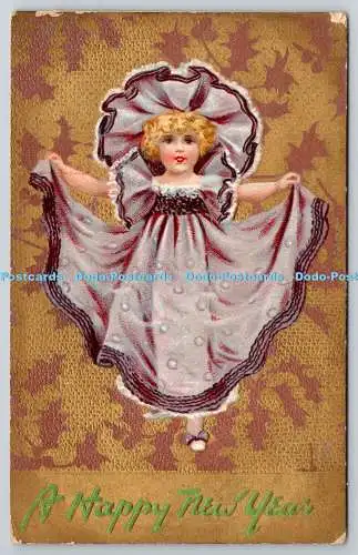 R776002 A Happy New Year Girl Tuck New Year Postcards Series No 139