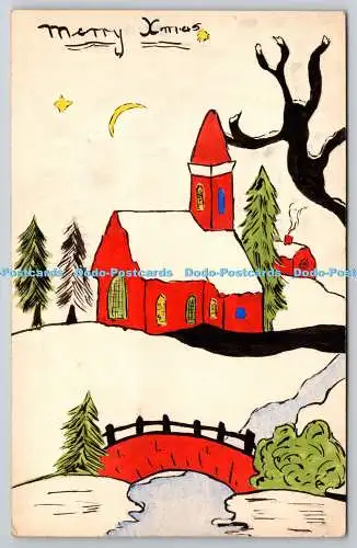 R776192 Frohe Weihnachten Die Kirche Postkarte