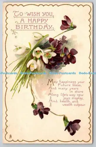 R776207 To Wish You a Happy Birthday Flowers Tuck Geburtstag Serie Nr R 2408