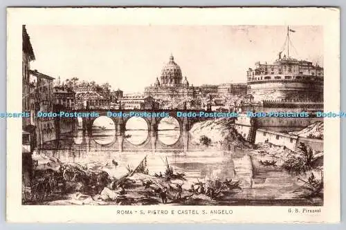 R774655 Roma S Pietro e Castel S Angelo G B Piranesi E V R