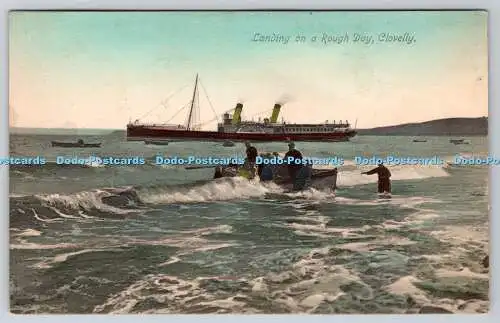 R774763 Clovelly Landing on a Rough Day G S Reilly Majestic Serie