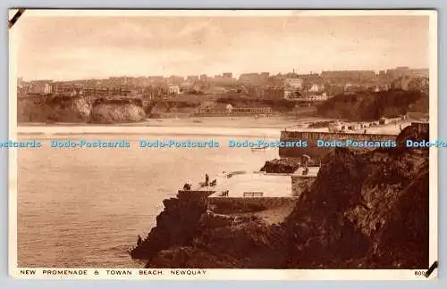 R774873 Newquay New Promenade and Towan Beach J Salmon Ltd Gravure Style