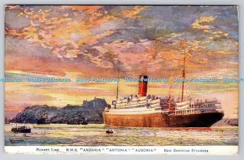 R776727 R M S Andania Antonia Ausonia Cunard Line New Canadian Steamers F Turlan