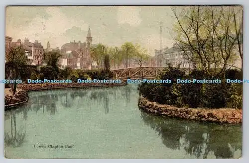 R776799 Lower Clapton Pond Charles Martin London PM Hackney 1904