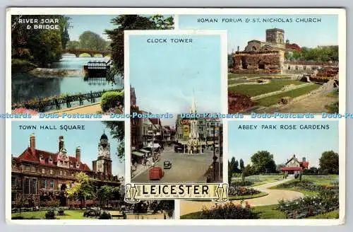 R776808 Leicester Clock Tower Town Hall Square E T W Dennis 1958 Multi View