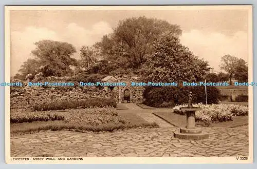 R776830 Leicester Abbey Wall and Gardens Photochrom Tunbridge Wells Kent