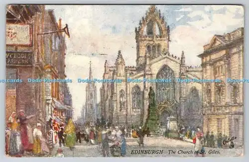 R776862 Edinburgh The Church of St Giles Tuck Oilette Serie I 7321 J Fulleylove