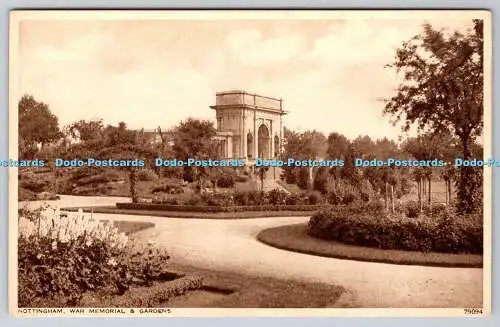 R776916 Nottingham War Memorial and Gardens Photochrom Royal Tunbridge Wells All