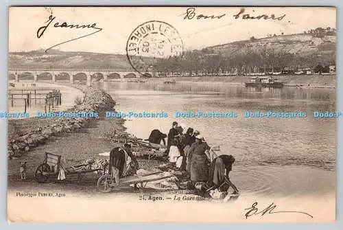 R776931 Agen La Garonne Perret Postkarte