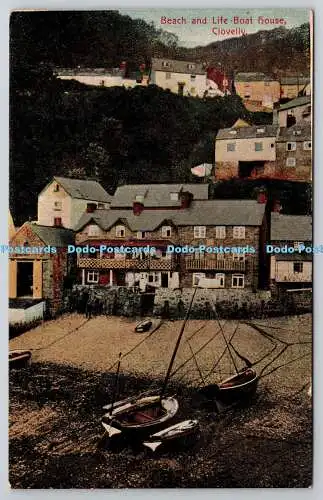 R776991 Clovelly Beach and Life Boat House E S London No 1310