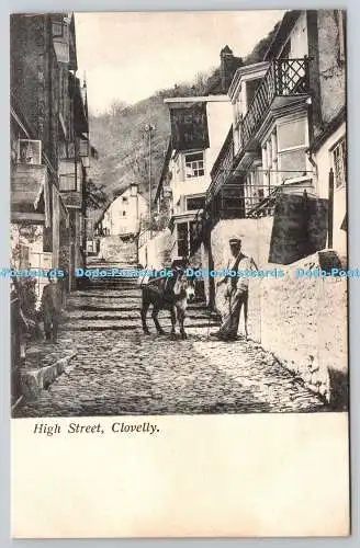 R776992 Clovelly High Street Postkarte