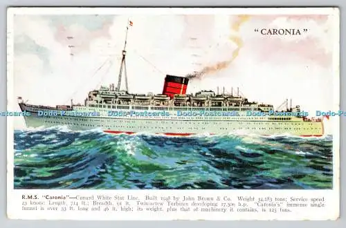 R774388 R M S Caronia Cunard White Star Line gebaut von John Brown und Co Valentin