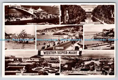 R775051 Weston Super Mare Sea Front Swimming Pool Grand Pier Lily Pond Winter Ga