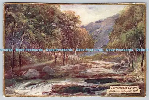 R775062 Malerische Devon Watersmeet Lynton Raphael Tuck and Sons Oilette