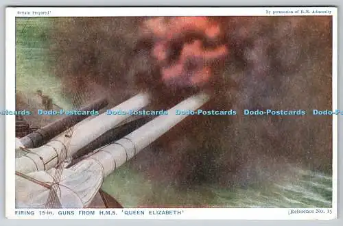 R775069 Abfeuern 15 Zoll Waffen von H M S Queen Elizabeth Photochrom Co Ltd Referenz