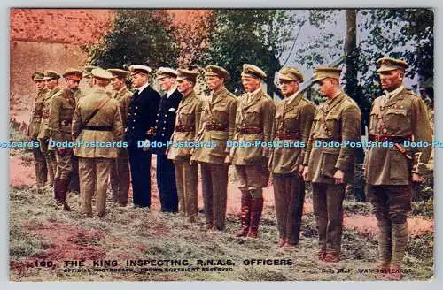 R775182 The King Inspecting R N A S Officers Crown Daily Mail War Pictures Serie