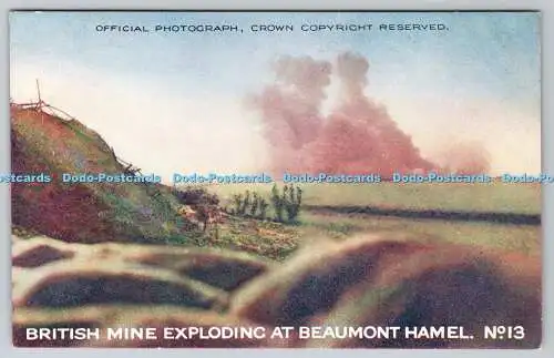 R775189 Britische Mine explodiert bei Beaumont Hamel Crown Daily Mail Kriegsbilder S