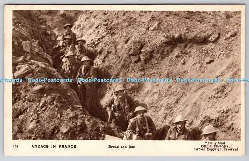 R775207 Anzacs in Frankreich Brot und Marmelade Krone Daily Mail Kriegsbilder Serie XX N