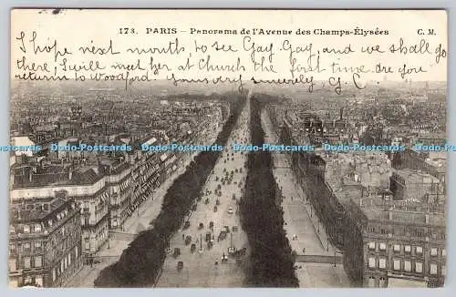 R775369 Paris Panorama de Avenue des Champs Elysees C M 1906