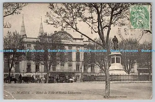 R775408 Macon Hotel de Ville et Statue Lamartine B F