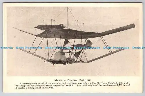 R775429 Maxim Flying Machine Zinco Collotype Co Edinburgh