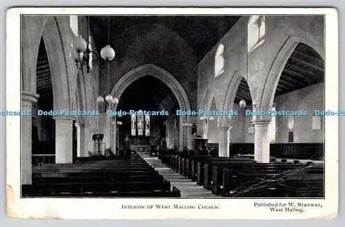 R775460 Innenraum der West Malling Kirche W Stedman 1907