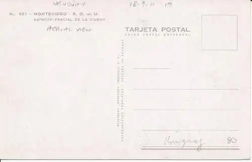PC28240 Montevideo. R.O. del U. Aspecto Parcial de la Ciudad. Nr 551