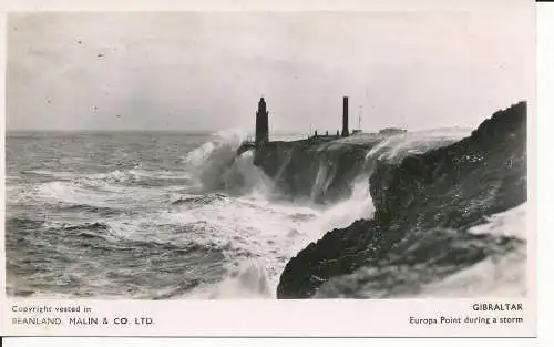 PC30604 Gibraltar. Europa Point während eines Sturms. Bohnenland. Malin