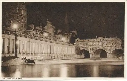 PC26419 Pulteney Bridge. Bad. Bei Nacht