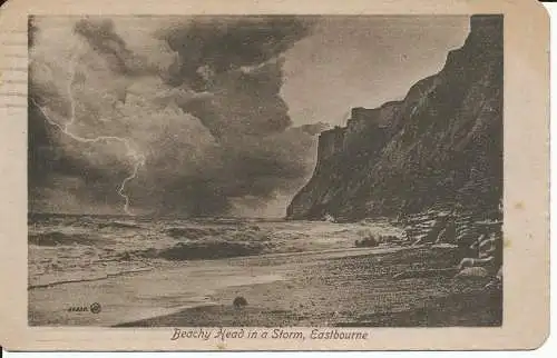 PC30720 Beachy Head in a Storm. Eastbourne. Valentinstag. 1916