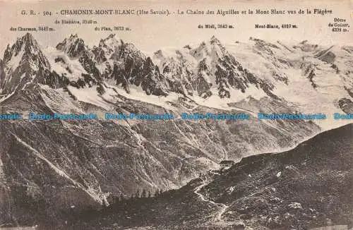 R675813 Chamonix Mont Blanc. Der Savoie. La Chaine des Aiguilles et le Mont Blan