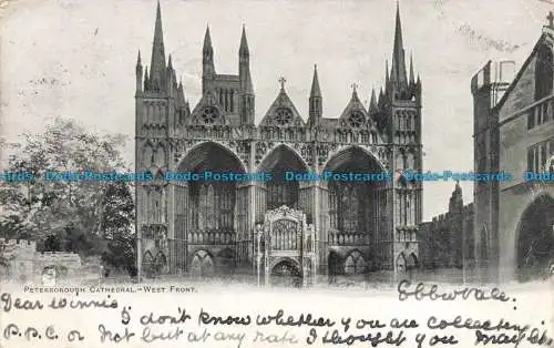 R678171 Peterborough Cathedral. Westfront. 1904