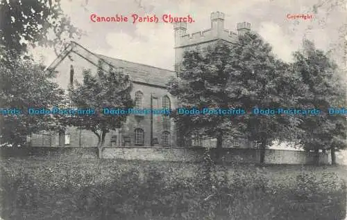 R678184 Canonbie Parish Church. Postkarte. 1907