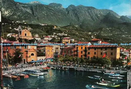 D110217 Lago di Garda. Malcesin. Kleiner Hafen mit Baldo Berg. Rotalfoto. Kod