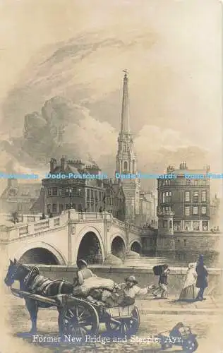 R558860 Ayr ehemalige neue Brücke und Steeple Stephen und Pollock