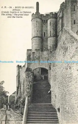 R560191 J P 34 Abtei Mont St Michel Große Treppe und Schloss