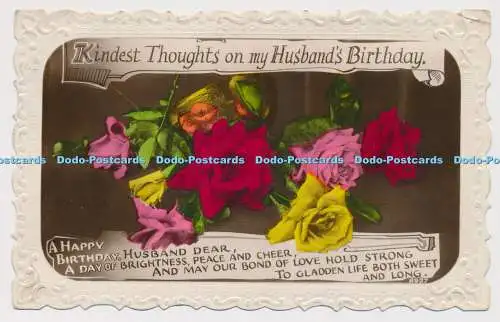 R579028 Nettest Thoughts on My Husband Birthday Roses Windsor Serie RP 1940