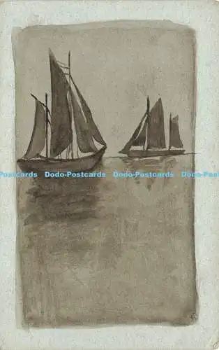 R585073 Zeichnung Segelboote 1907