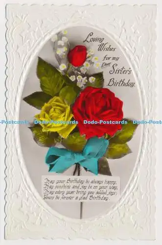 R579052 Liebevolle Wünsche für meine liebe Schwester Geburtstag RP 1933