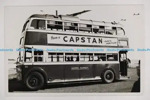 C027723 Trolleybus. Nr. 35. Hastings Straßenbahnen. C. Carter. Buckhurst Hill. Alte Ph