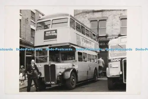 C027994 Bus. Burton. Via Tutbury. KGK724. Altes Foto