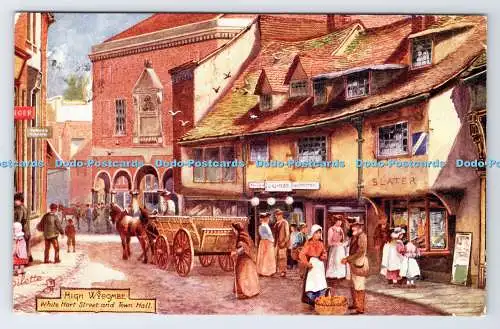 R777569 High Wycombe White Hart Street and Town Hall Picturesque Becks Tuck Oile